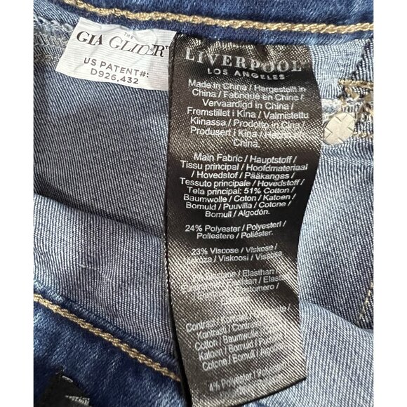 Liverpool Women Size 28 Jeans GiaGlider Crop Pull-On Fray Hem Stretch Alverston - Picture 11 of 14
